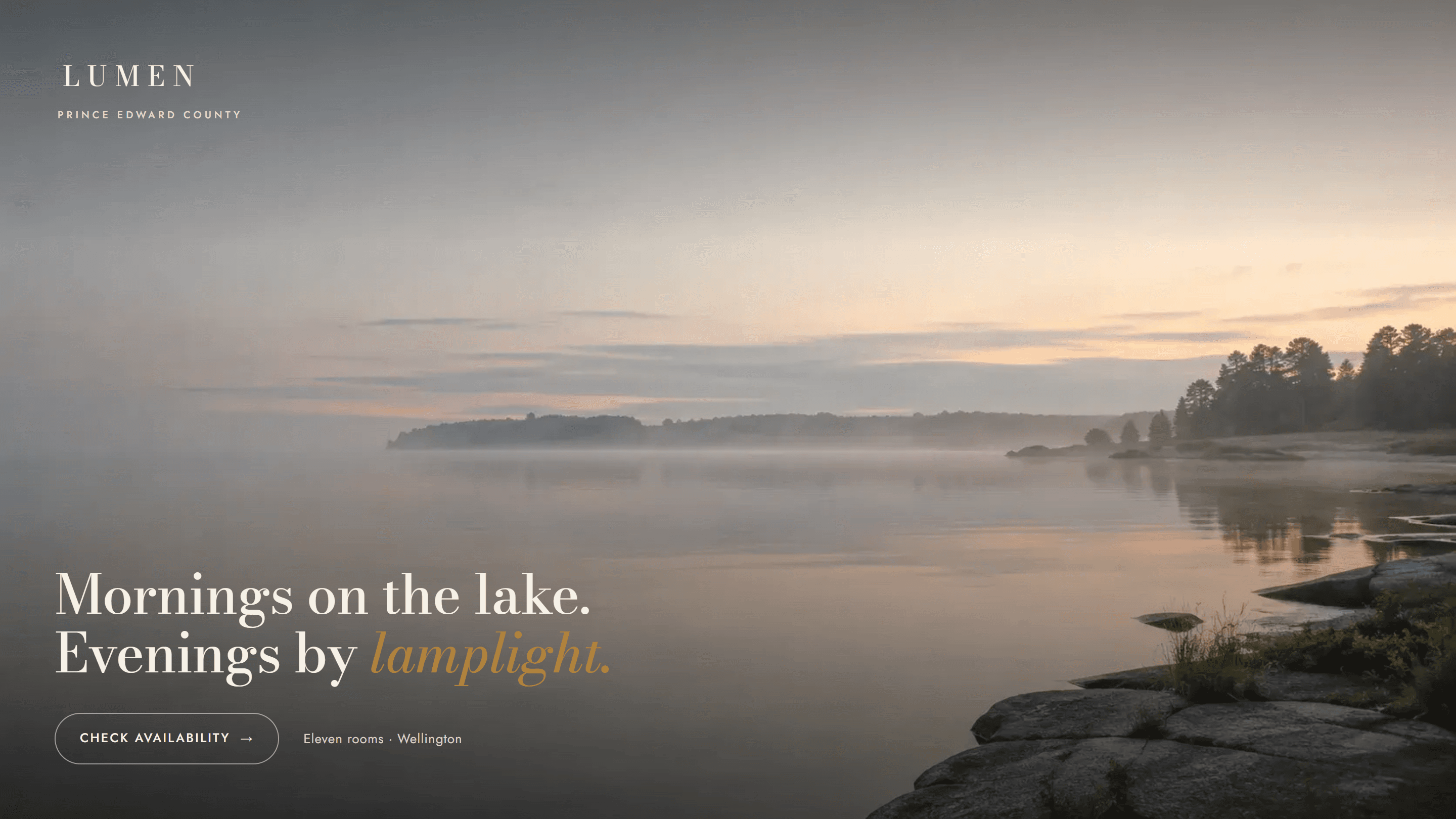 Lumen boutique hotel website screenshot