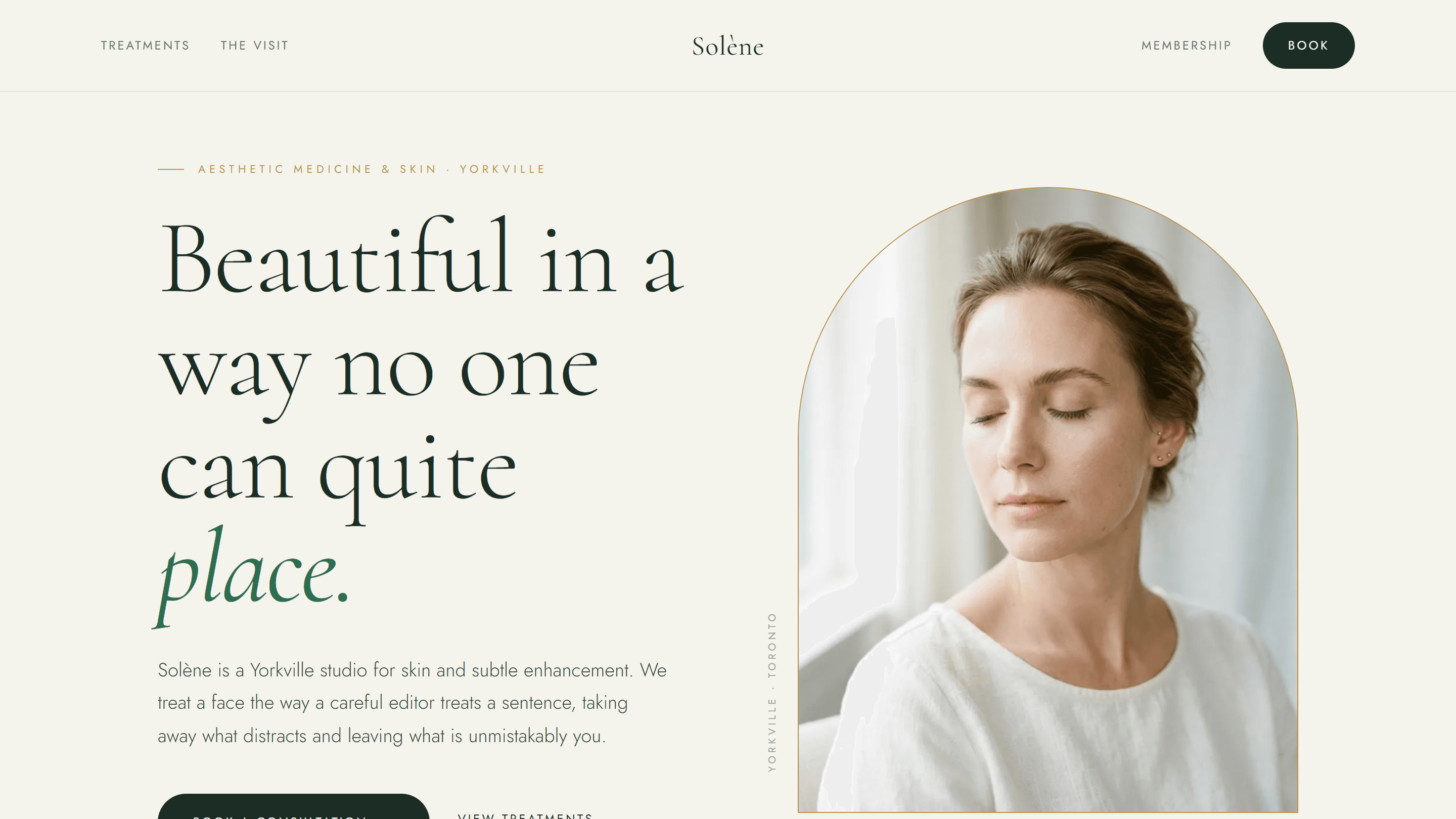 Solène aesthetic clinic website screenshot