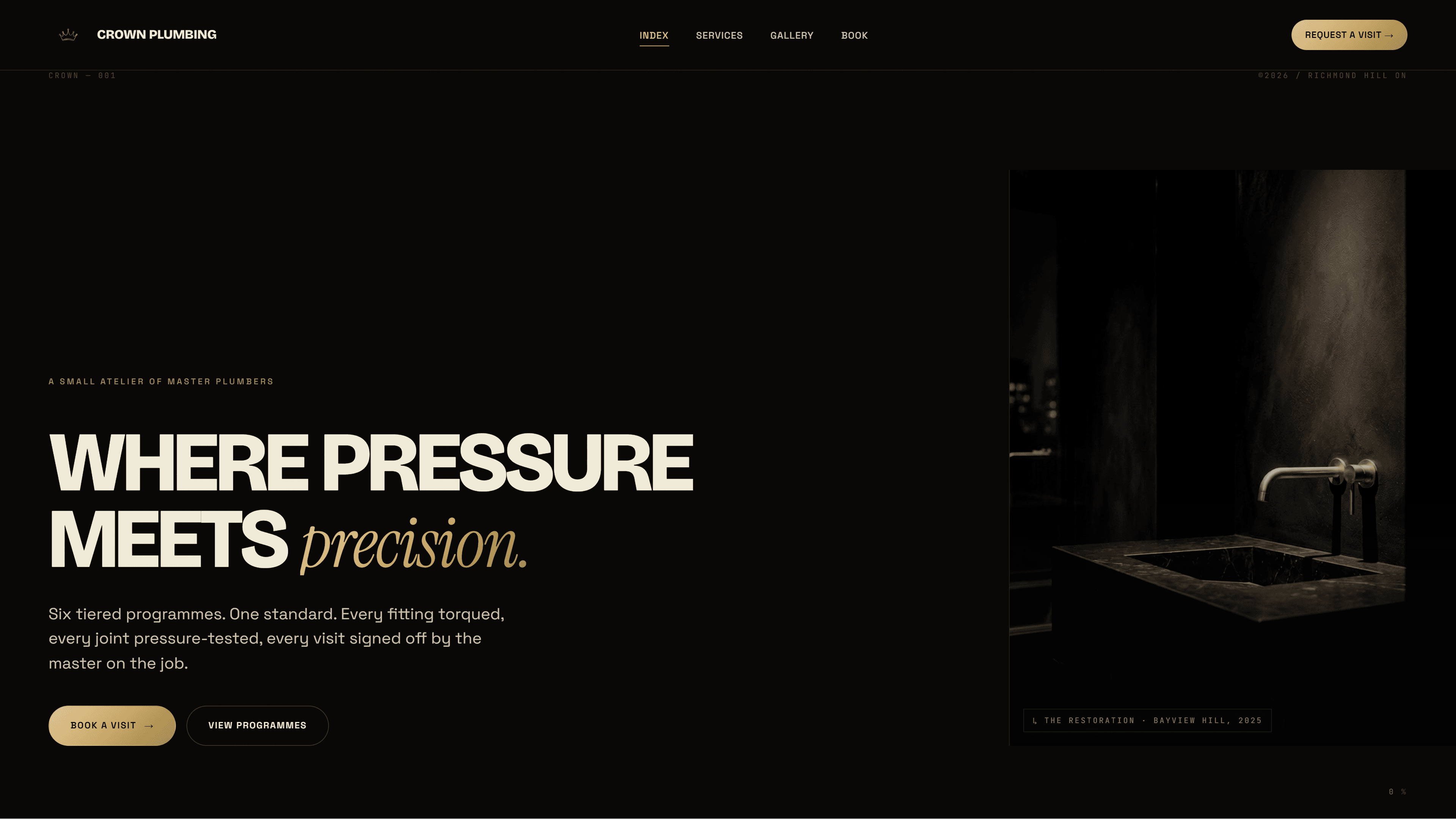Crown Plumbing Richmond Hill website screenshot