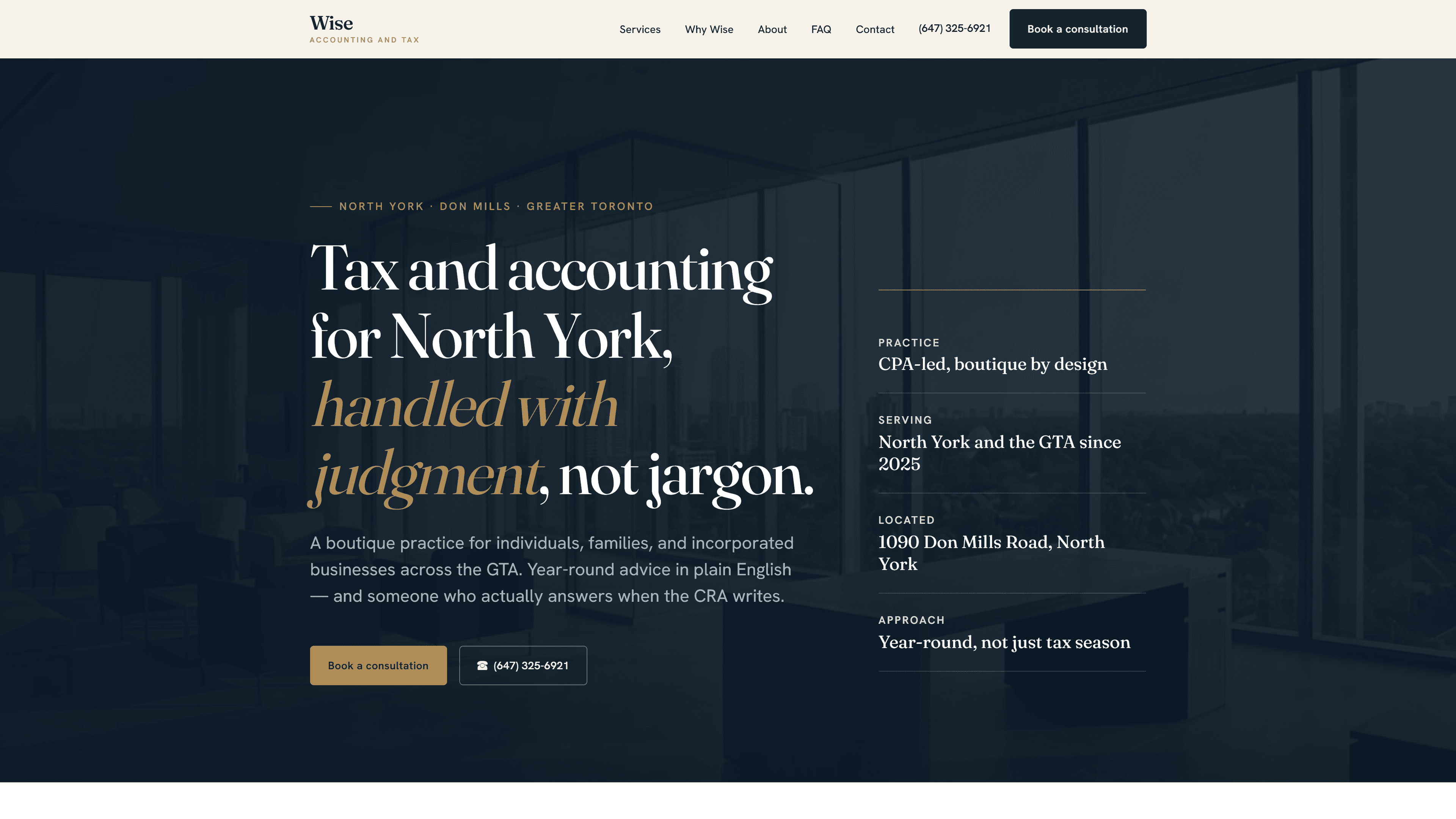 Wise Accounting and Tax Services website screenshot